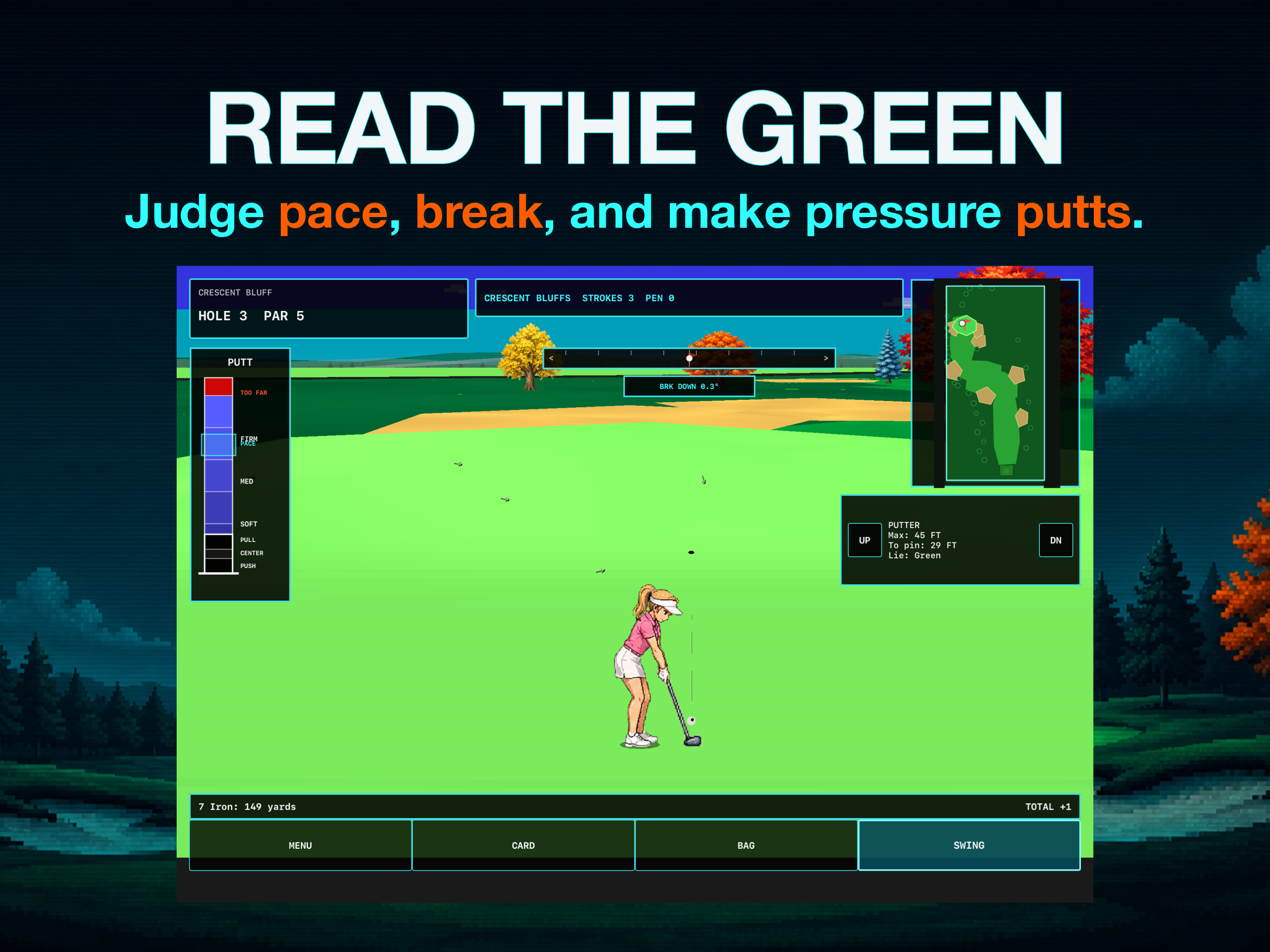 Fairway Metal iPad screenshot: Read the Green