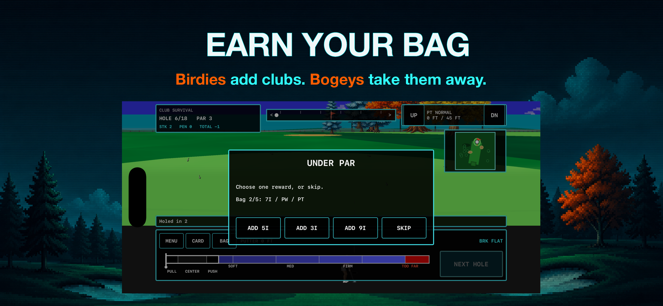 Fairway Metal iPhone screenshot: Earn Your Bag