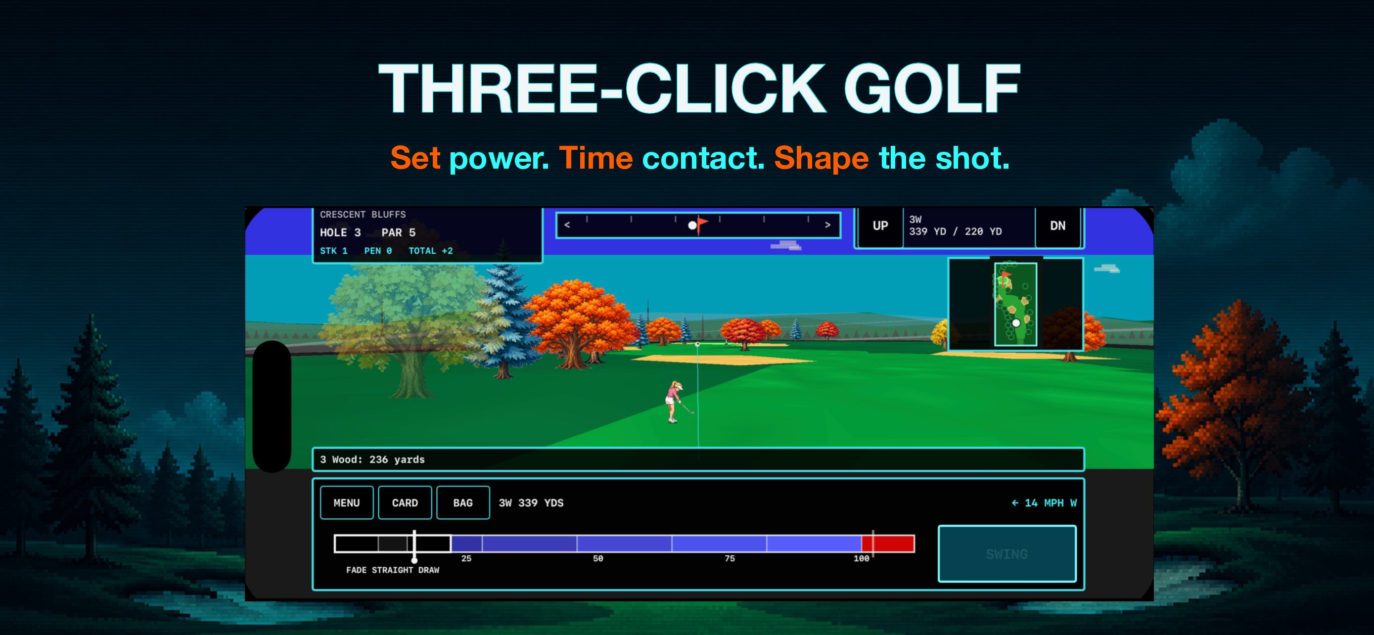 Fairway Metal iPhone screenshot: Three-Click Golf