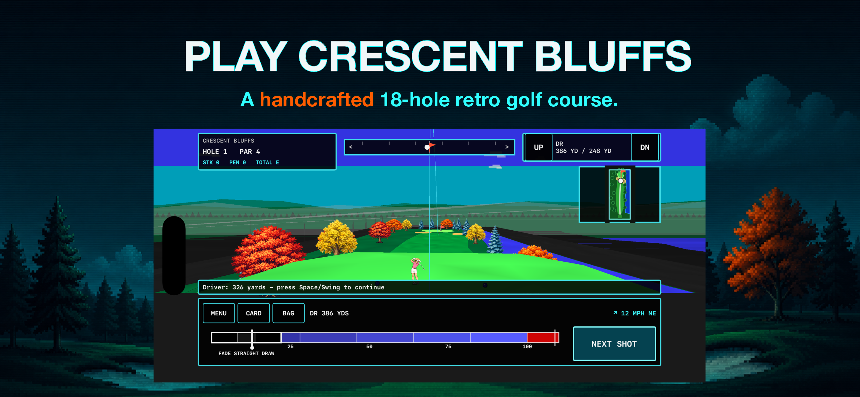 Fairway Metal iPhone screenshot: Crescent Bluffs 18