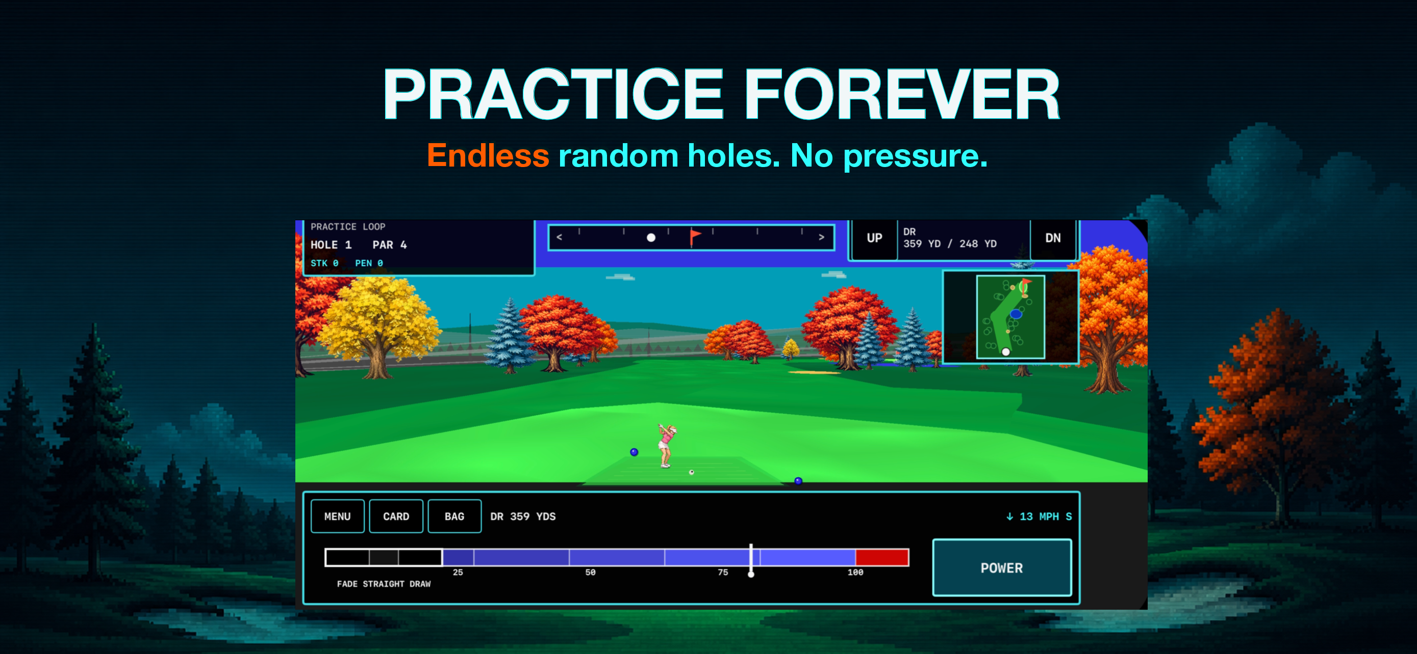 Fairway Metal iPhone screenshot: Practice Forever